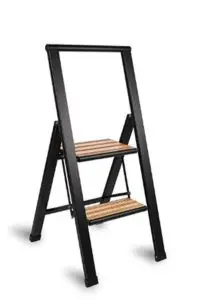 Sorfey Aluminum/Bamboo Folding 2 Step Ladder