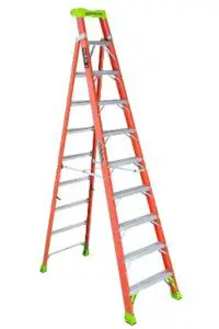 Louisville Ladder 10-Foot Fiberglass Cross-Step Step/Shelf Ladder