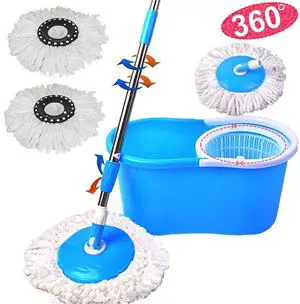 zhimizhi Easy Wring Microfiber Spin Mop & Bucket