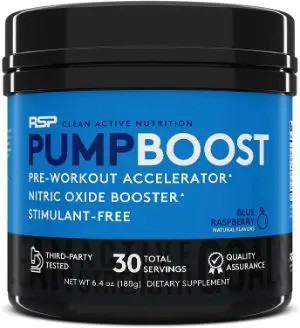 RSP Nutrition Pump Boost Stimulant-Free Pre Workout & Nitric Oxide Booster