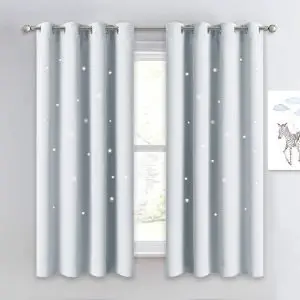 NICETOWN Star Room Darkening Curtains - Magical Hollow Twinkle Star Cut Out Design
