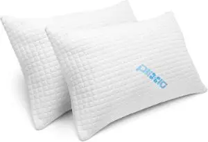 Plixio 2 Pack Shredded Memory Foam Bed Pillows Bamboo Cooling Sleep Pillow