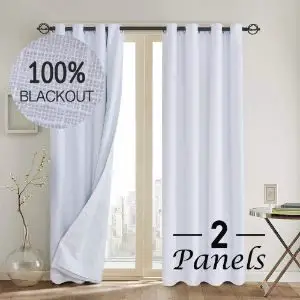 Rose Home Fashion 100% Blackout Curtains(with Liner),Primitive Linen Look