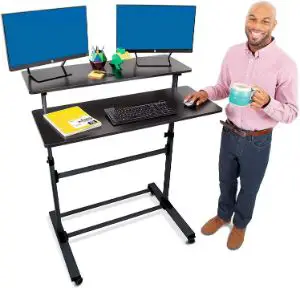 Stand Steady Tranzendesk Two Level Mobile Workstation