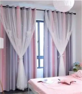 Yancorp Room Darkening Blackout Pink Rainbow Curtains